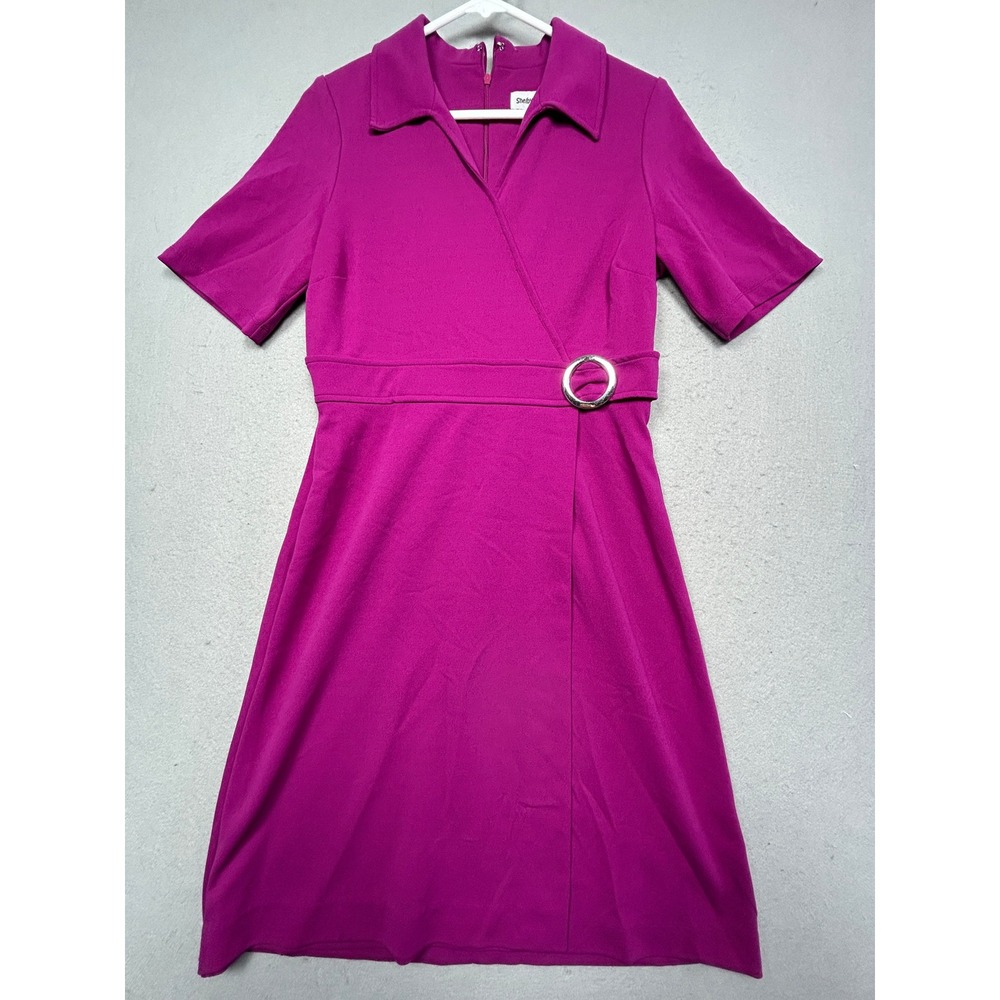 Shelby & Palmer Wrap Dress Crepe Magenta Purple Size 6 Womens